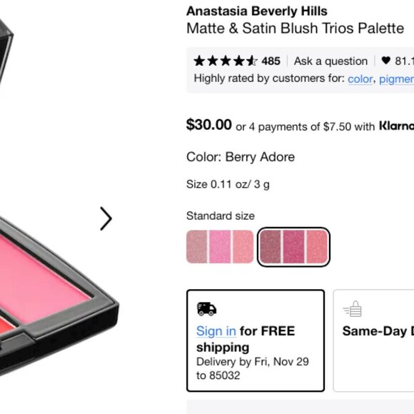 NWT Anastasia Beverly Hills Blush Trio in Berry Adore - Picture 3 of 4